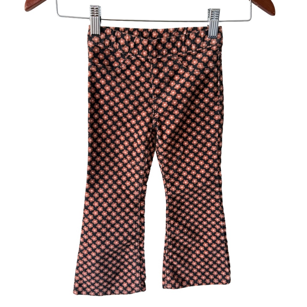 H&M Floral Corduroy Flare Pants 3T